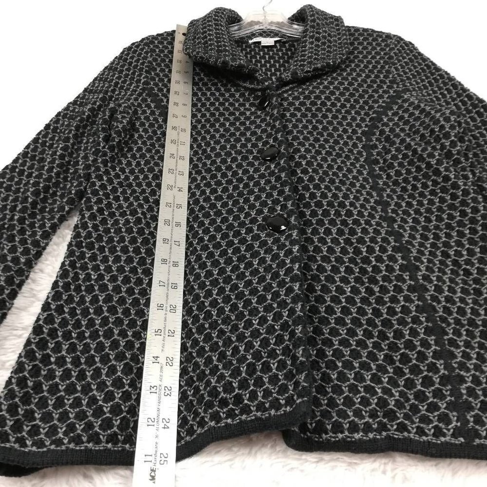 Pendleton Womens Jacket Knit Black Geometric Butt… - image 3